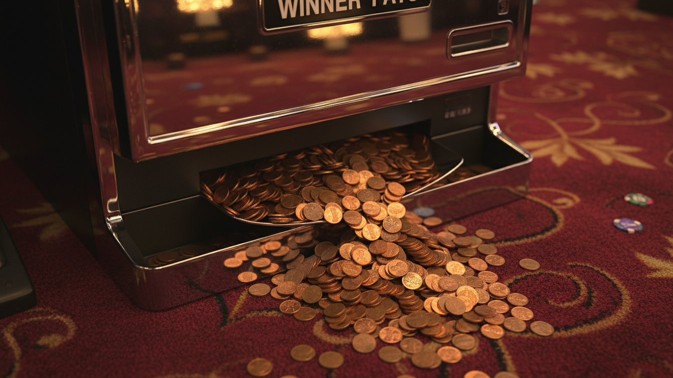 Penny slot machine with gold coins